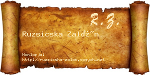 Ruzsicska Zalán névjegykártya