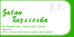 zalan ruzsicska business card